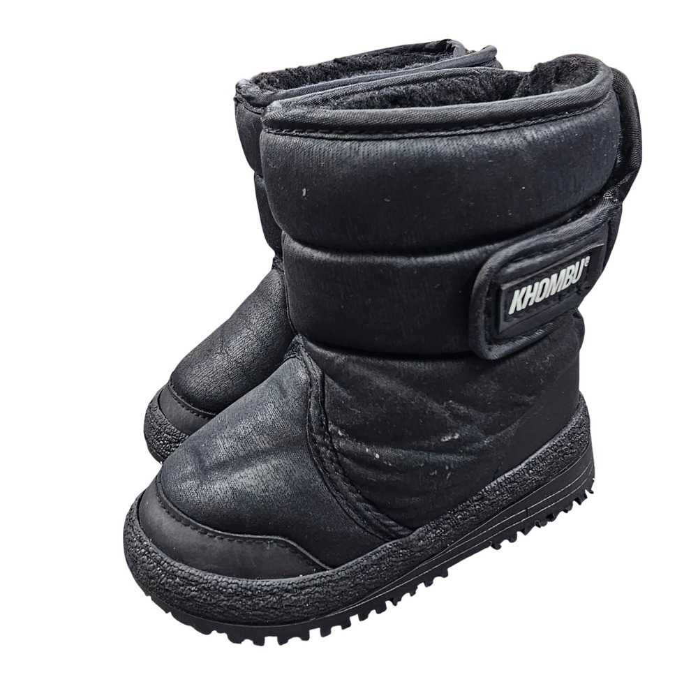 Khombu Trooper I Toddler 8M Black Winter Snow Boots Faux Fur Lined Puffer Kids‎